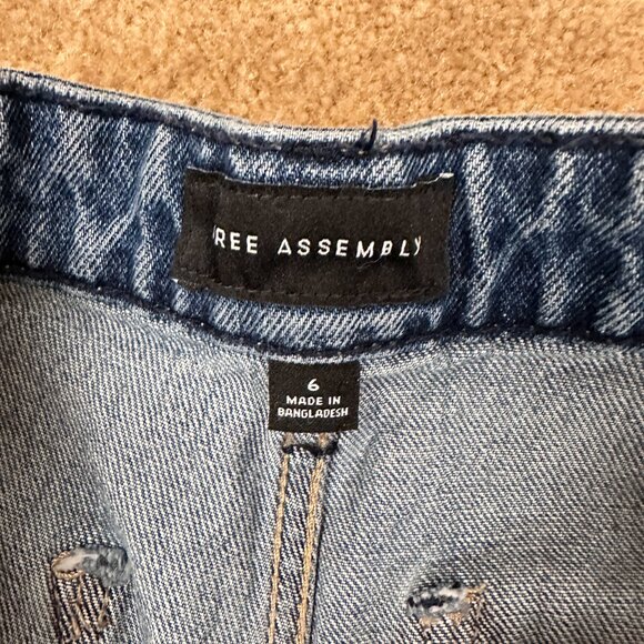 Free Assembly Patch Pocket Jeans Womens Blue Wide Leg Medium Wash Size 6 NWT New - Picture 5 of 10